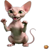 Sticker animado gratis durant el llançament de Gato Sphynx para WhatsApp