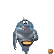 Original animierter Hai Sticker mit Tortilla für WhatsApp, erstellt von Dimensión Marta