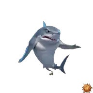 Original animierter Hai Sticker skatend für WhatsApp, erstellt von Dimensión Marta