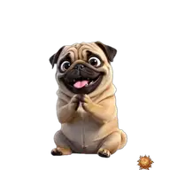 Mops: applaudierend WhatsApp-Sticker Original animierter Mops Sticker applaudierend für WhatsApp, erstellt von Dimensión Marta