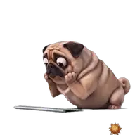 Mops: gestresst WhatsApp-Sticker Original animierter Mops Sticker gestresst für WhatsApp, erstellt von Dimensión Marta