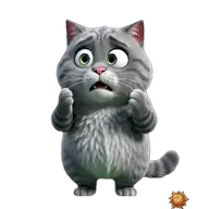 Original animated Grey sticker showing stressed for WhatsApp, created by Dimension Marta