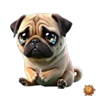 Mops: traurig WhatsApp-Sticker Original animierter Mops Sticker traurig für WhatsApp, erstellt von Dimensión Marta