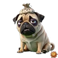 Mops: krank WhatsApp-Sticker Original animierter Mops Sticker krank für WhatsApp, erstellt von Dimensión Marta