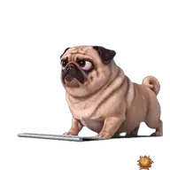 Mops: im Meeting WhatsApp-Sticker Original animierter Mops Sticker im Meeting für WhatsApp, erstellt von Dimensión Marta