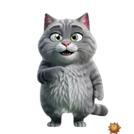 Original animated Grey sticker showing asking for quiet for WhatsApp, created by Dimension Marta