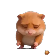 Original animated Hamster sticker showing tired for WhatsApp, created by Dimension Marta