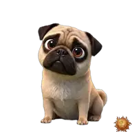 Mops: mit WTF-Blick WhatsApp-Sticker Original animierter Mops Sticker mit WTF-Blick für WhatsApp, erstellt von Dimensión Marta