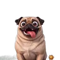 Mops: Ups sagend WhatsApp-Sticker Original animierter Mops Sticker Ups sagend für WhatsApp, erstellt von Dimensión Marta