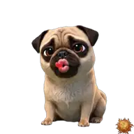 Mops: verliebt II WhatsApp-Sticker Original animierter Mops Sticker verliebt II für WhatsApp, erstellt von Dimensión Marta