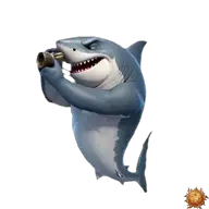 Original animierter Hai Sticker ein Foto machend für WhatsApp, erstellt von Dimensión Marta