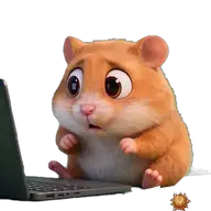 Original animated Hamster sticker showing stressed for WhatsApp, created by Dimension Marta