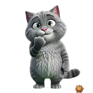 Original animated Grey sticker showing blowing a kiss for WhatsApp, created by Dimension Marta
