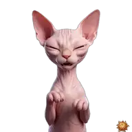 Sticker animado original de Sphynx haciendo un plan para WhatsApp, creado por Dimensión Marta