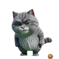 Original animated Grey sticker showing getting suspicious for WhatsApp, created by Dimension Marta