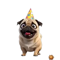 Mops: gratulierend WhatsApp-Sticker Original animierter Mops Sticker gratulierend für WhatsApp, erstellt von Dimensión Marta