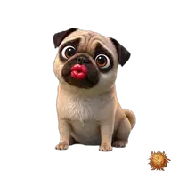 Mops: verliebt WhatsApp-Sticker Original animierter Mops Sticker verliebt für WhatsApp, erstellt von Dimensión Marta