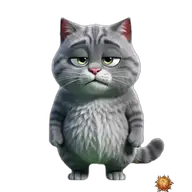 Original animated Grey sticker showing tired for WhatsApp, created by Dimension Marta