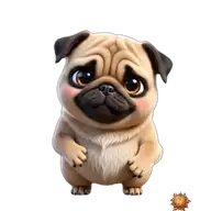 Mops: ein Küsschen sendend WhatsApp-Sticker Original animierter Mops Sticker ein Küsschen sendend für WhatsApp, erstellt von Dimensión Marta