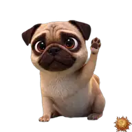 Mops: schlafend WhatsApp-Sticker Original animierter Mops Sticker schlafend für WhatsApp, erstellt von Dimensión Marta