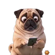 Mops: mit einer Benachrichtigung WhatsApp-Sticker Original animierter Mops Sticker mit einer Benachrichtigung für WhatsApp, erstellt von Dimensión Marta