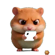 Original animated Hamster sticker showing with a notification for WhatsApp, created by Dimension Marta