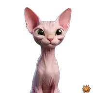 Sticker animado original de Sphynx dando las gracias para WhatsApp, creado por Dimensión Marta