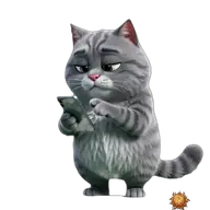 Original animated Grey sticker showing writing for WhatsApp, created by Dimension Marta
