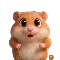 Original animated Hamster sticker showing saying no for WhatsApp, created by Dimension Marta
