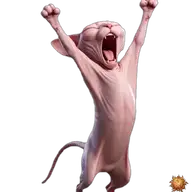 Sticker animado original de Sphynx con pereza para WhatsApp, creado por Dimensión Marta