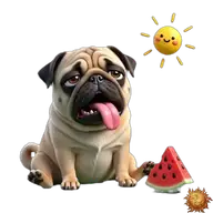 Mops: mit Hitze WhatsApp-Sticker Original animierter Mops Sticker mit Hitze für WhatsApp, erstellt von Dimensión Marta
