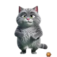 Original animated Grey sticker showing saying no for WhatsApp, created by Dimension Marta