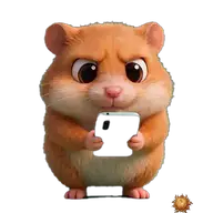 Original animated Hamster sticker showing writing for WhatsApp, created by Dimension Marta
