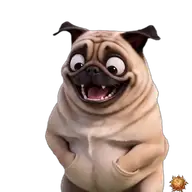 Mops: pleite WhatsApp-Sticker Original animierter Mops Sticker pleite für WhatsApp, erstellt von Dimensión Marta