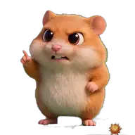 Original animated Hamster sticker showing in a meeting for WhatsApp, created by Dimension Marta