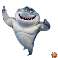 Original animierter Hai Sticker tanzend für WhatsApp, erstellt von Dimensión Marta