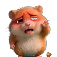 Original animated Hamster sticker showing feeling hot for WhatsApp, created by Dimension Marta