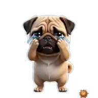 Mops: weinend WhatsApp-Sticker Original animierter Mops Sticker weinend für WhatsApp, erstellt von Dimensión Marta