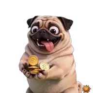 Mops: mit Geld WhatsApp-Sticker Original animierter Mops Sticker mit Geld für WhatsApp, erstellt von Dimensión Marta
