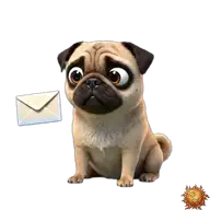 Mops: mit gelöschter Nachricht WhatsApp-Sticker Original animierter Mops Sticker mit gelöschter Nachricht für WhatsApp, erstellt von Dimensión Marta