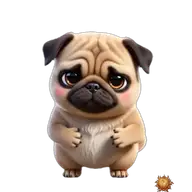 Mops: sich entschuldigend WhatsApp-Sticker Original animierter Mops Sticker sich entschuldigend für WhatsApp, erstellt von Dimensión Marta