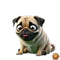 Mops: umgehauen WhatsApp-Sticker Original animierter Mops Sticker umgehauen für WhatsApp, erstellt von Dimensión Marta