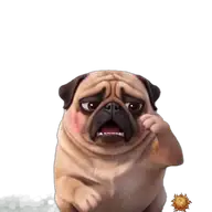 Mops: mit offenem Mund WhatsApp-Sticker Original animierter Mops Sticker mit offenem Mund für WhatsApp, erstellt von Dimensión Marta