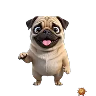 Mops: winkend WhatsApp-Sticker Original animierter Mops Sticker winkend für WhatsApp, erstellt von Dimensión Marta