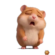 Original animated Hamster sticker showing feeling lazy for WhatsApp, created by Dimension Marta
