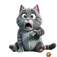 Original animated Grey sticker showing running late for WhatsApp, created by Dimension Marta