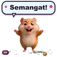 Stiker animasi Hamster berkata Semangat