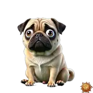 Mops: erschrocken WhatsApp-Sticker Original animierter Mops Sticker erschrocken für WhatsApp, erstellt von Dimensión Marta