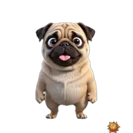 Mops: OK zeigend WhatsApp-Sticker Original animierter Mops Sticker OK zeigend für WhatsApp, erstellt von Dimensión Marta