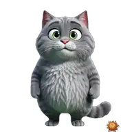 Original animated Grey sticker showing begging for WhatsApp, created by Dimension Marta
